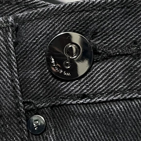 INSANE GENE CROSSOVER High Waist Jeans Shorts Women's S Black Distressed - Picture 15 of 17